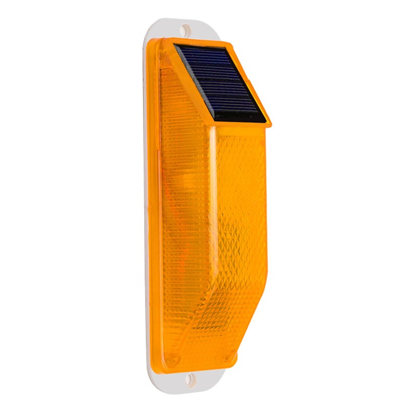 RISOON Solar Strobe Warning Light: Sensitive LED Warning Lamp High Bright Waterproof IP65 Flashing Beacon Barricade Construction Safety Traffic Light for Driveways Dock (Yellow) - Image 1